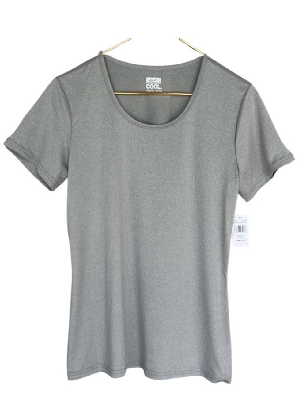 32 Degrees Cool Gray Short Sleeve Performance Tee Shirt Size L NWT